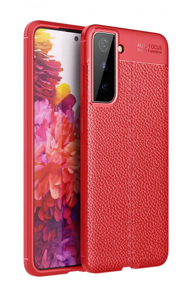 Samsung Galaxy S21 Plus Uyumlu Kılıf Auto Focus Kapak - Kırmızı