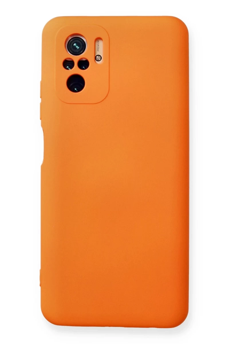 Xiaomi Redmi Note 10 Uyumlu Kılıf Nano içi Kadife Silikon - Turuncu