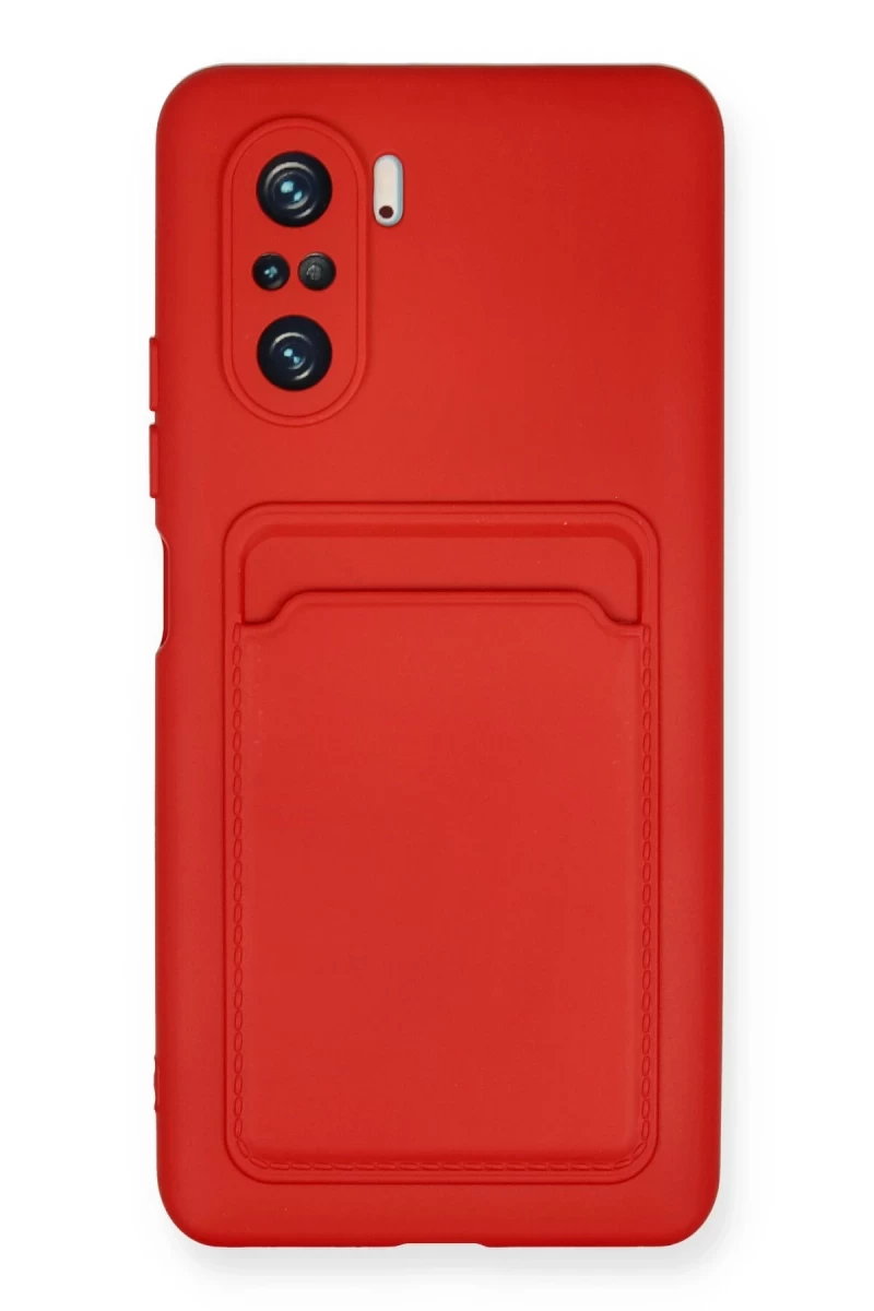 Xiaomi Poco F3 Uyumlu Kılıf Kelvin Kartvizitli Silikon - Kırmızı