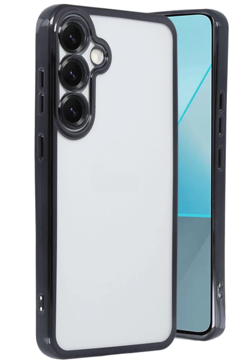 Samsung Galaxy S25 Plus Uyumlu Kılıf Lensli Silikon - Siyah