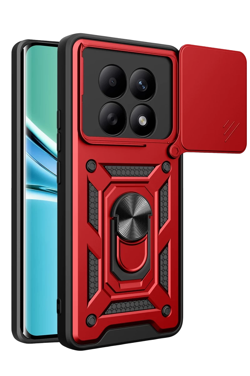 Xiaomi Redmi Note 15 4G Uyumlu Pars Lens Yüzüklü Silikon - Kırmızı