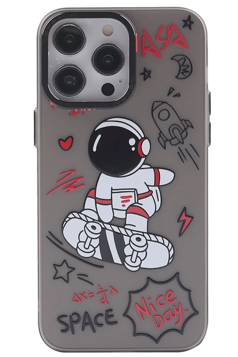 Apple iPhone 14 Pro Uyumlu Kılıf Prada Desenli Kapak - Prada Siyah - 1