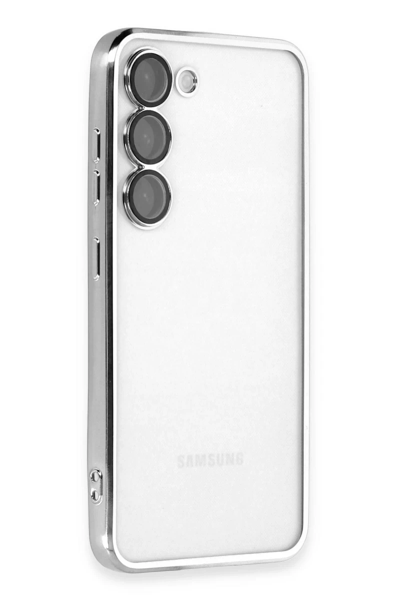 Samsung Galaxy S23 Uyumlu Kılıf Lensli Silikon - Gümüş