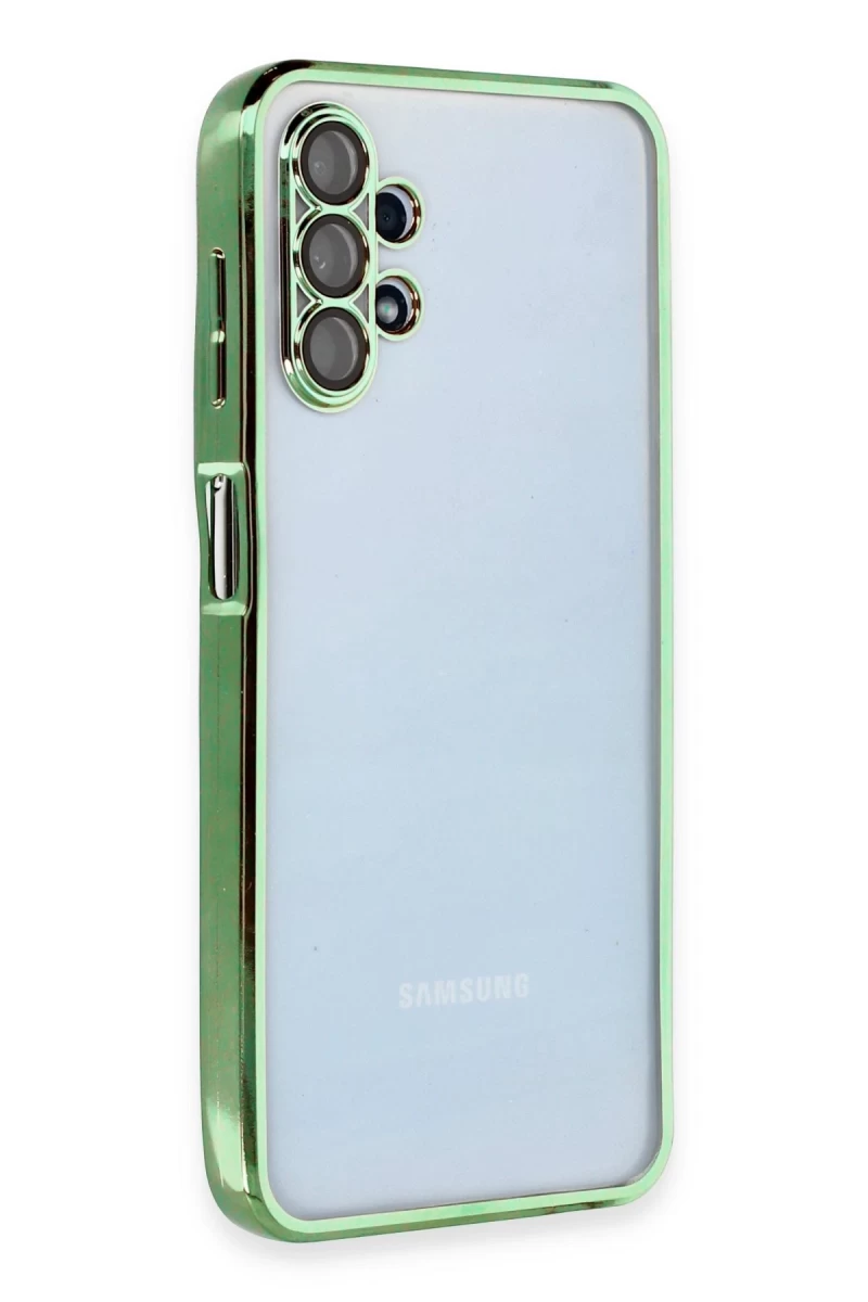 Samsung Galaxy A13 4G Uyumlu Kılıf Lensli Silikon - Yeşil