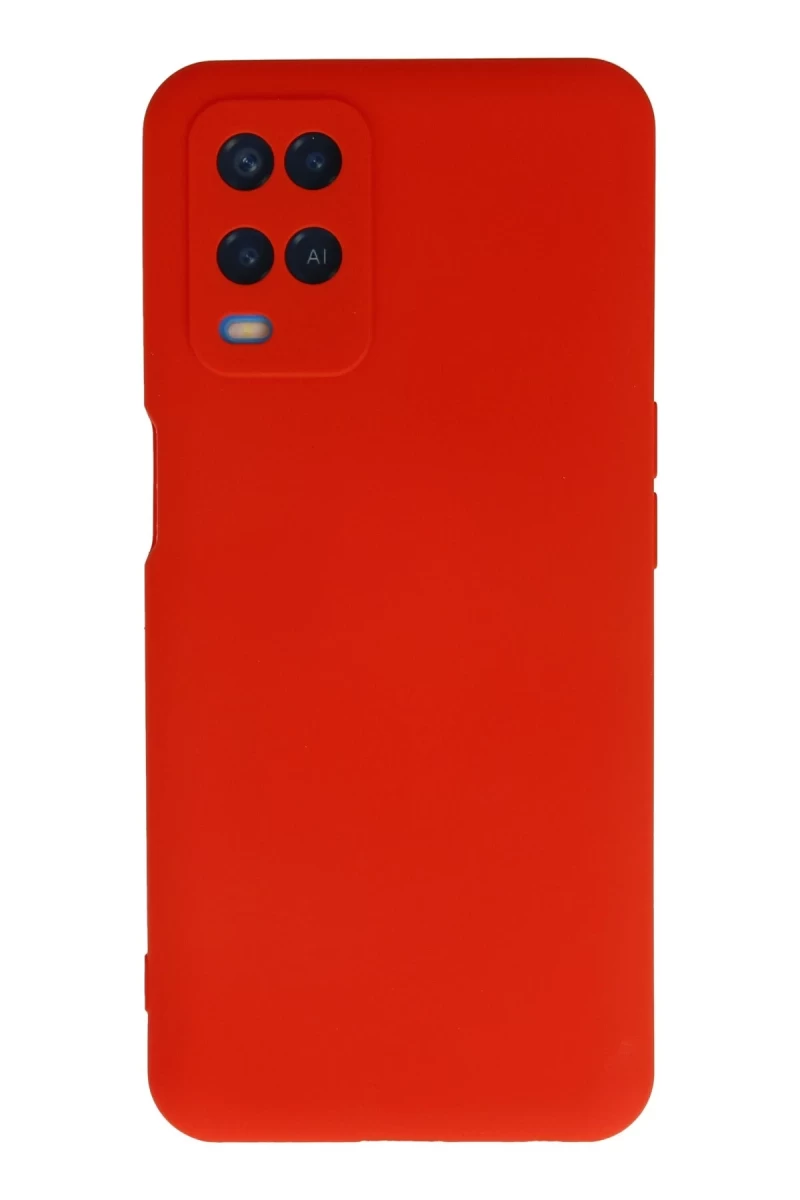 Oppo A54 4G Uyumlu Kılıf Nano içi Kadife Silikon - Kırmızı
