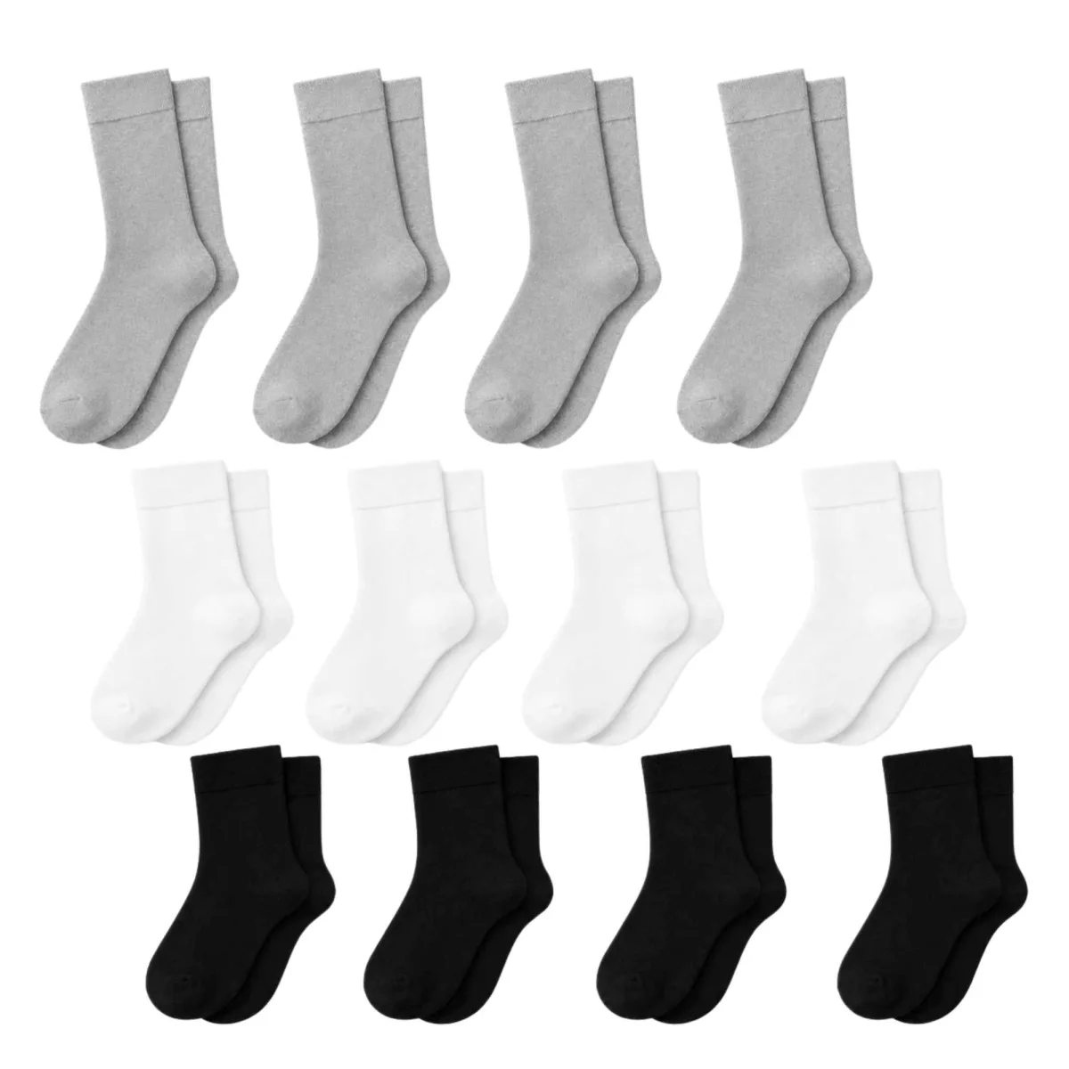 Kadın Bambu Uzun Çorap 12'li Paket, Dikişsiz Burunlu Yumuşak Dokulu Siyah Beyaz Gri · BEDEN: 36-40 · RENK: Beyaz 12 lİ
