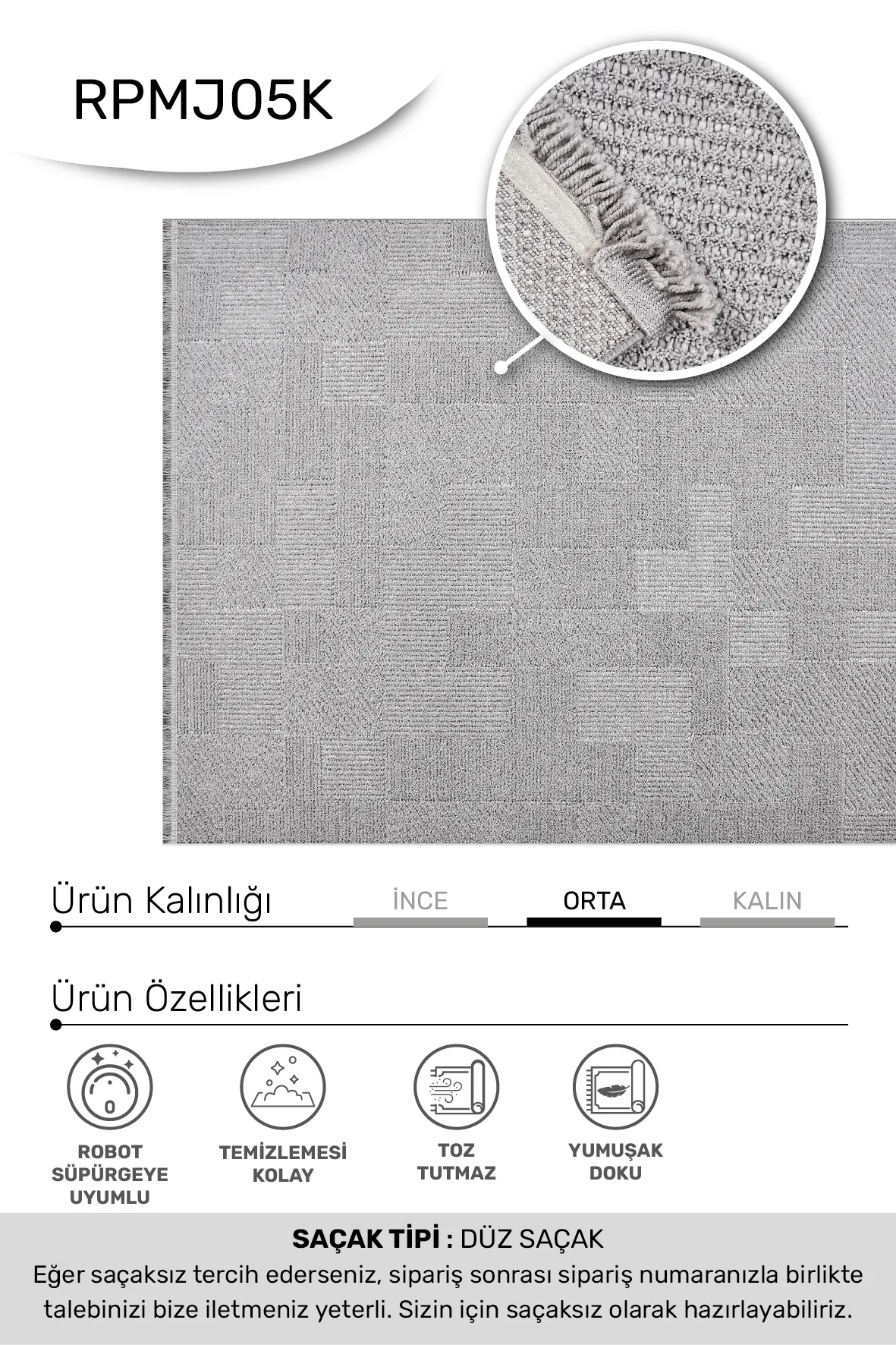 YoudayHomeCollection MARGİN Model Oturma Odası Halısı · EBAT: 160X300