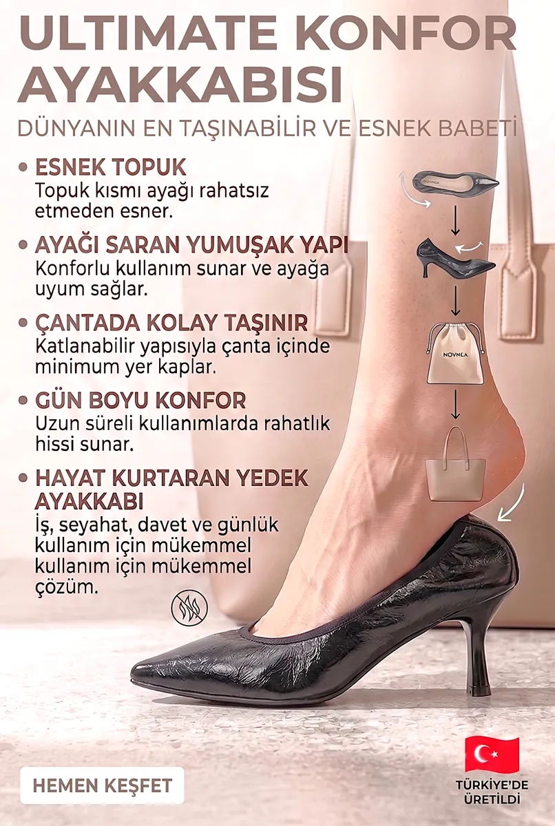 Saphine Esnek Yumuşak Kaymaz Taban Katlanabilir (4/6 cm) Siyah Rugan Sivri Burun Kadın Ayakkabı