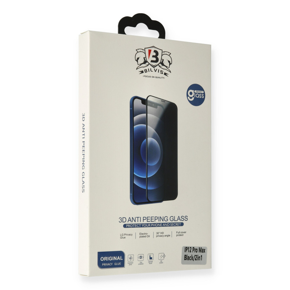 iPhone 14 Pro Max Uyumlu Bilvis Hayalet Cam Ekran Koruyucu