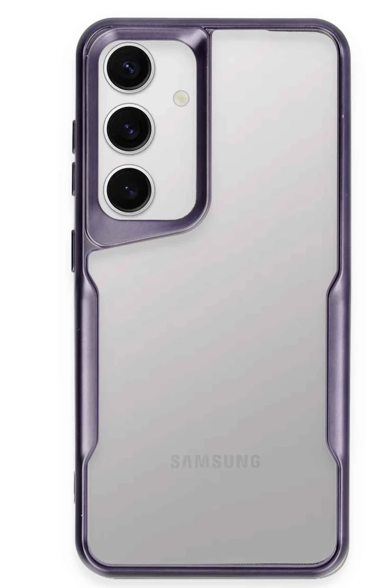 Samsung Galaxy S24 Uyumlu Kılıf Boyi Silikon Kapak - Derin Mor