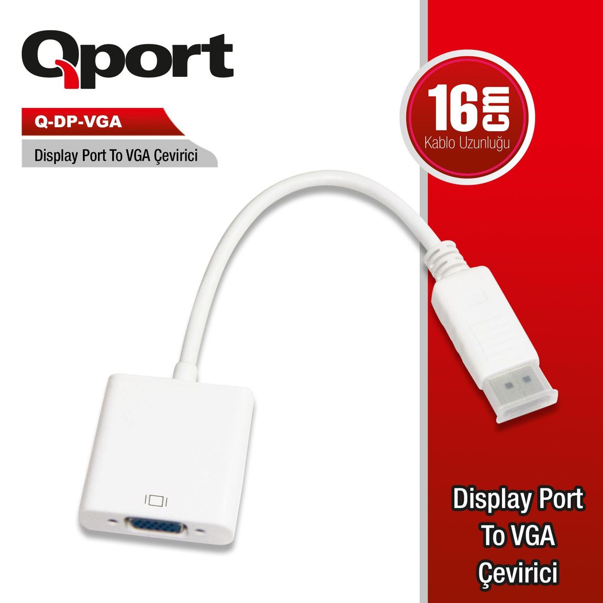 QPORT Q-DP-VGA DV DISPLAY PORT TO VGA DÖNÜŞTÜRÜCÜ