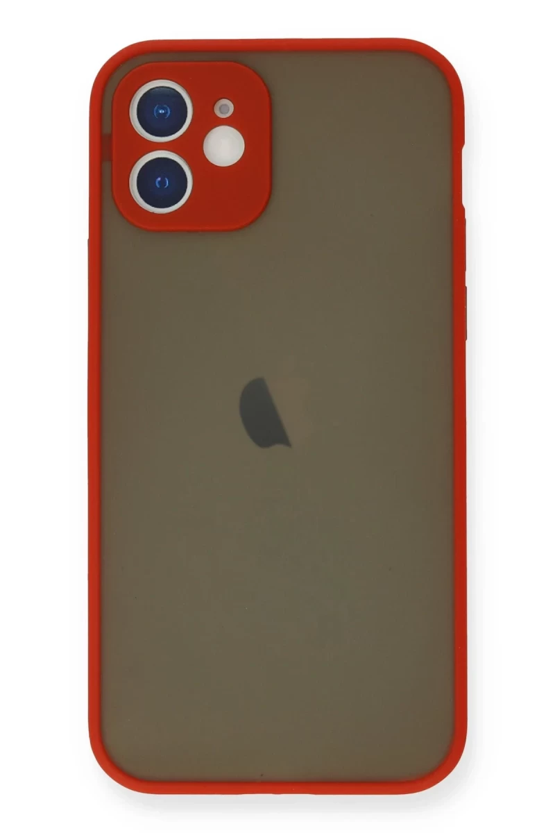 Apple iPhone 12 Mini Uyumlu Kılıf Montreal Silikon Kapak - Kırmızı