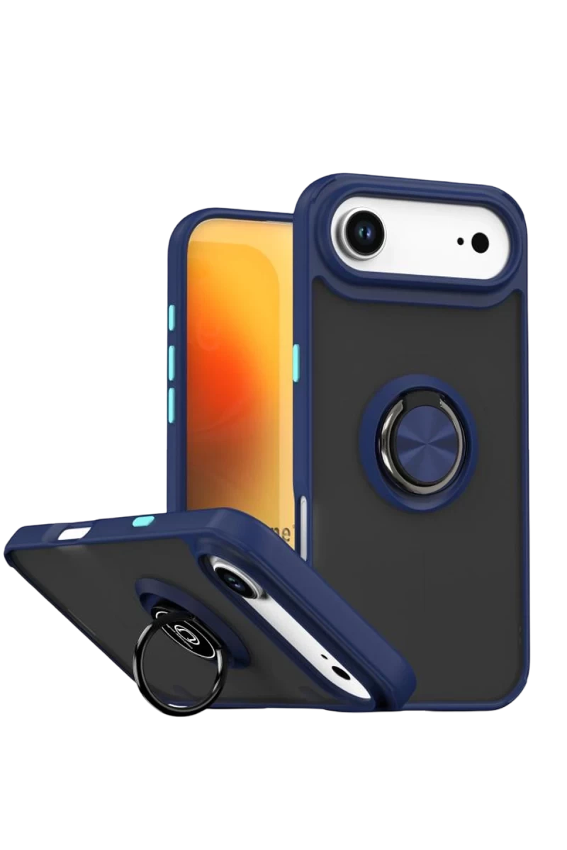 Apple iPhone 17 Uyumlu Air Uyumlu Montreal Yüzüklü Silikon Kapak - Lacivert