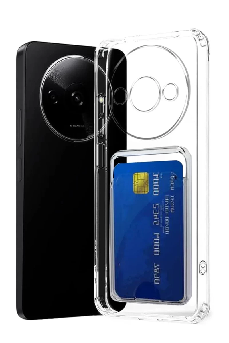 Xiaomi Redmi A3 4G Uyumlu Kılıf Kart Şeffaf Silikon - Şeffaf