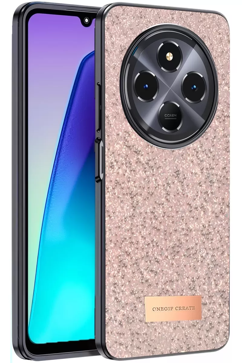 Onegif Xiaomi Redmi 14C Uyumlu Bright Simli Kapak - Pembe