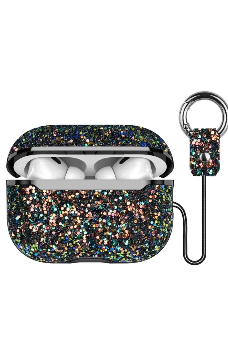 Onegif Apple Airpods 3 (3.nesil) Bright Simli Airpods Kapak - Siyah