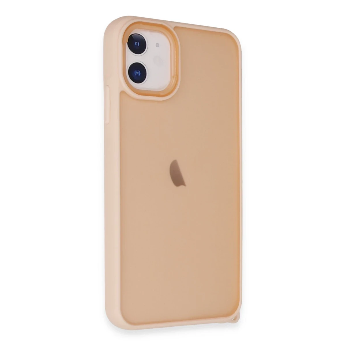 Apple iPhone 12 Uyumlu Kılıf Elegant Kapak - Pudra
