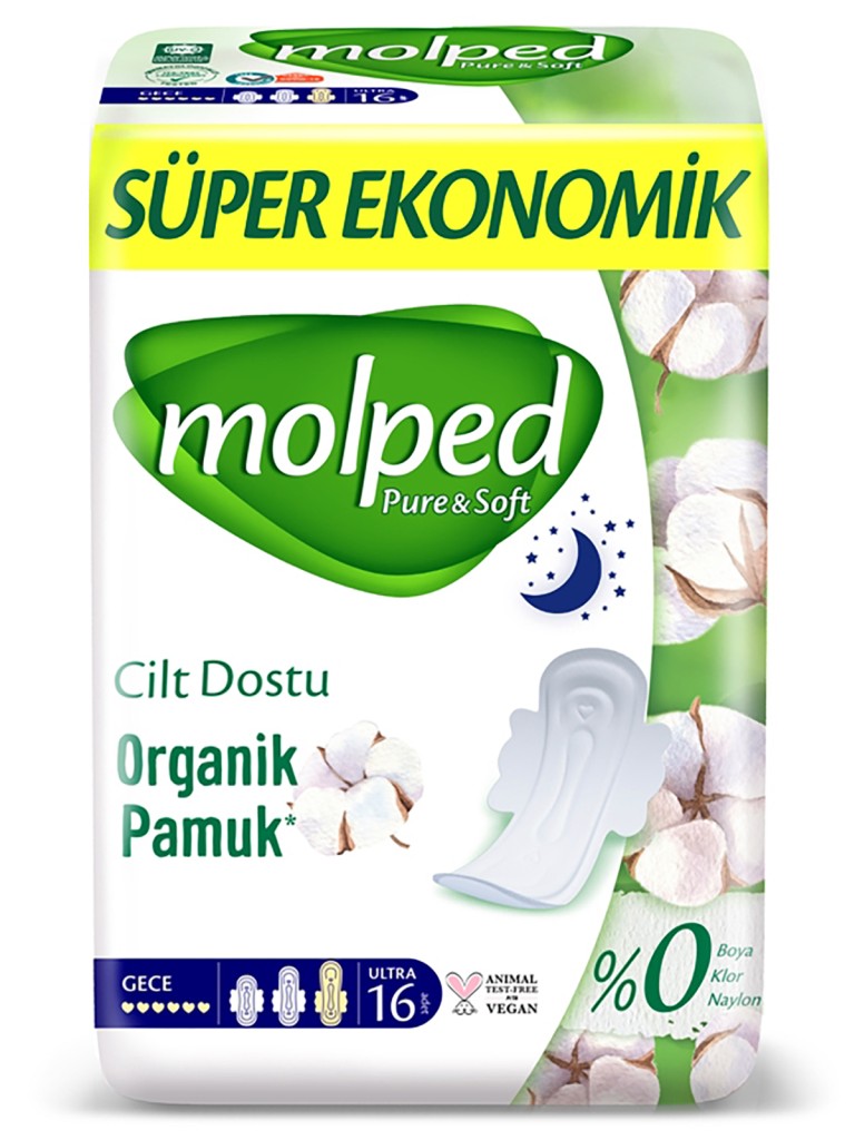 Pure&amp;Soft Gece Ped Süper Eko 16 Adet