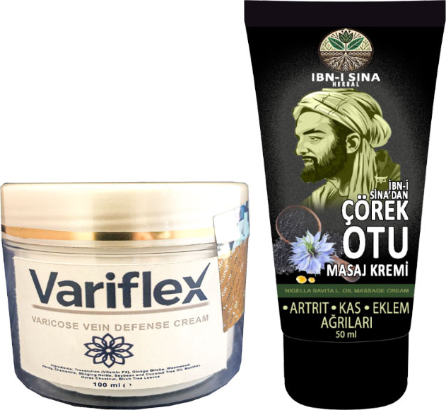 Variflex 100 ml  İbn-i Sina Çörek Otu Kremi 50 ml Sırt Bel Kas Di Teskin Edici Masaj Kremi