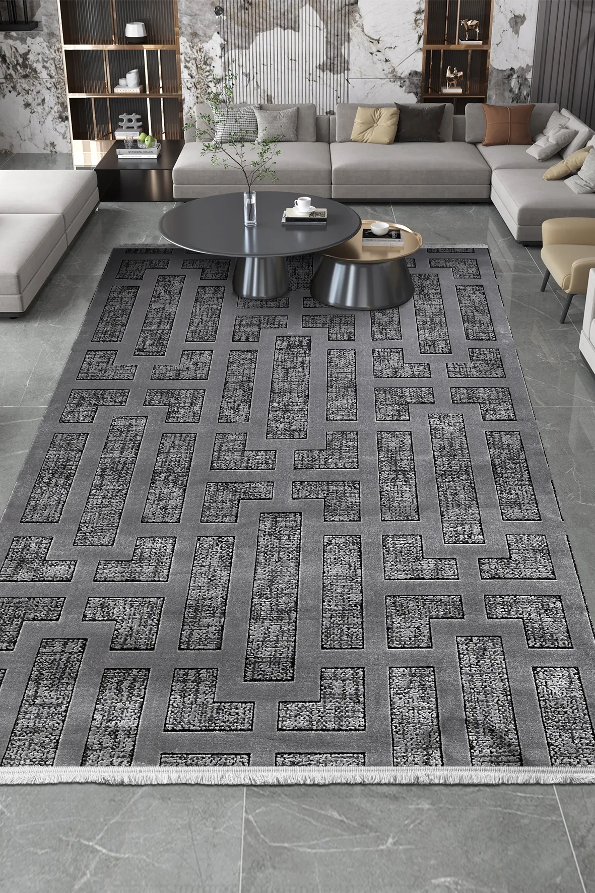 YoudayHomeCollection ROXSTONE Model Oturma Odası Halısı · EBAT: 150X230