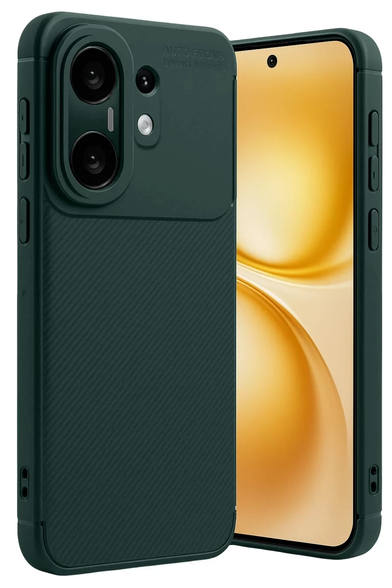 Vivo X200 FE Uyumlu Auto Focus Karbon Kapak - Koyu Yeşil