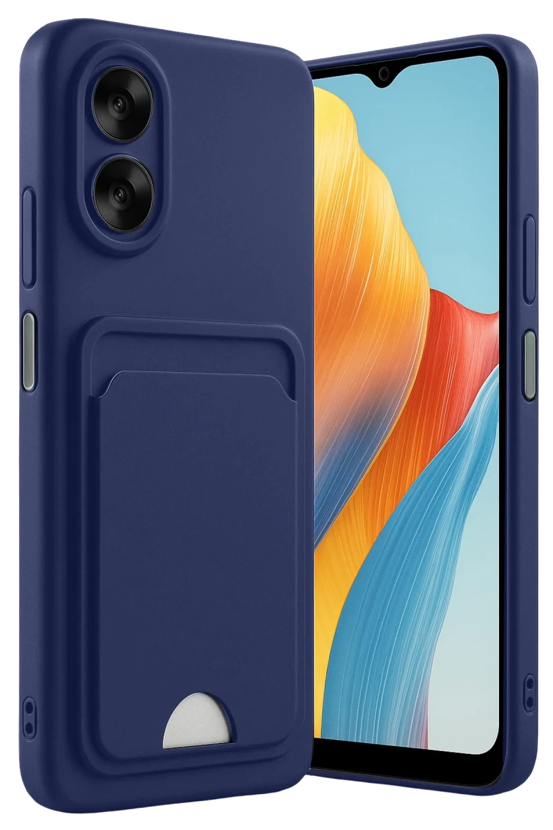 Oppo A38 Uyumlu Kılıf Kelvin Kartvizitli Silikon - Lacivert