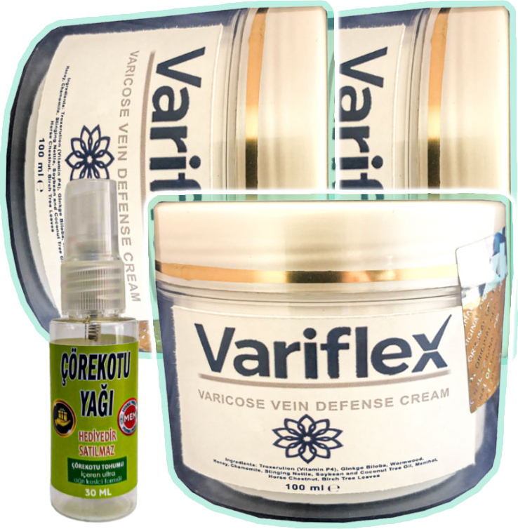 Variflex Leg : 3 Adet Bacak Bakım Kremi 100 ml + Çörek Otu Yağı Yağı 30 ml
