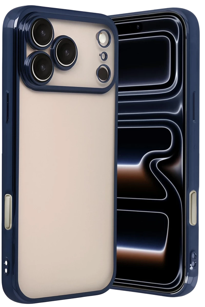 Apple iPhone 17 Pro Max Uyumlu Lensli Silikon - Lacivert