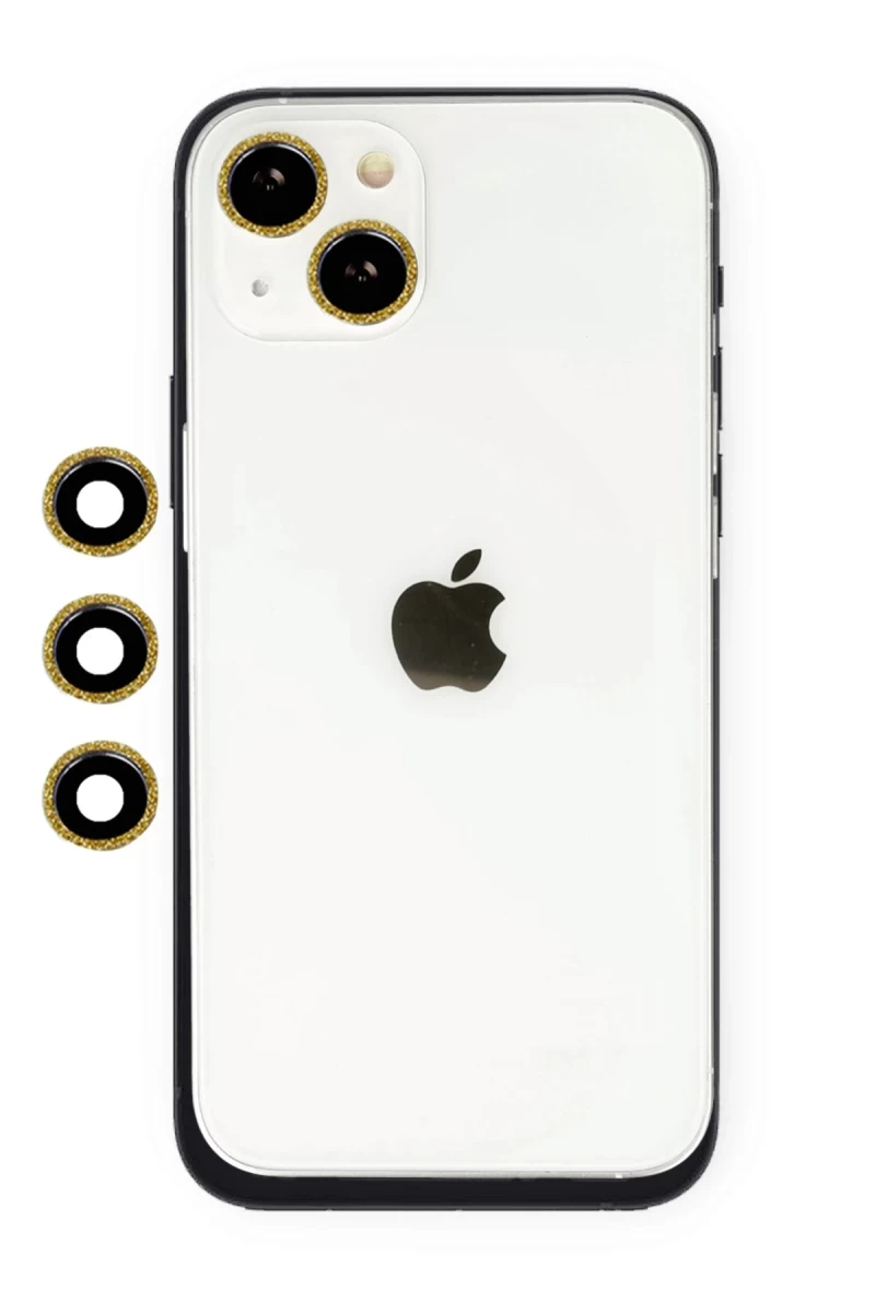 Apple iPhone 14 Uyumlu Shine Kamera Lens - Gold