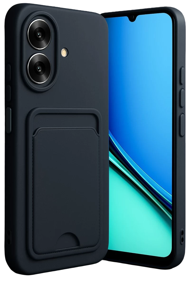 Realme Note 60 Uyumlu Kelvin Kartvizitli Silikon - Siyah