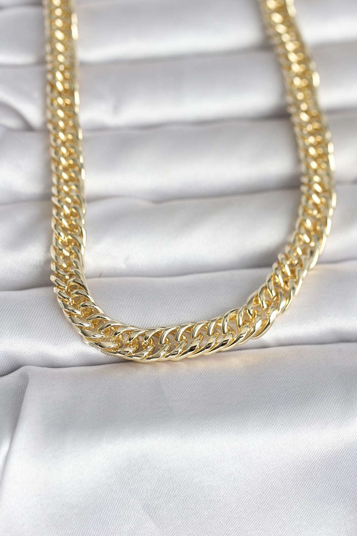 CM 14K Gold Renk Kalın Zincir Model 60 cm Kadın Kolye