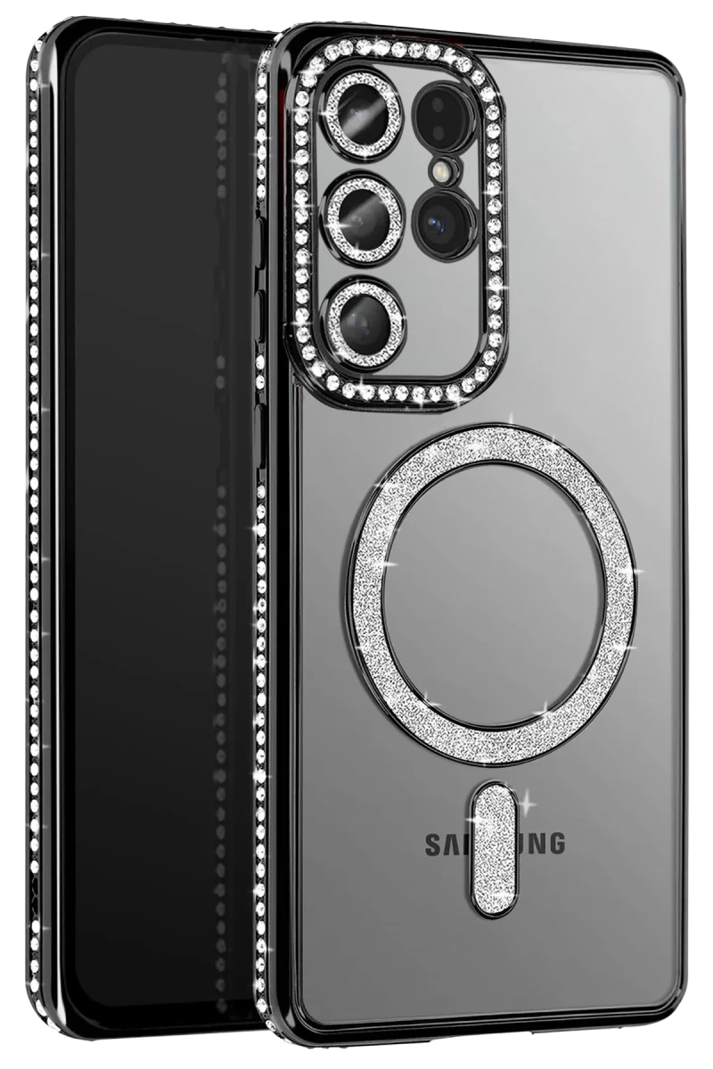 Samsung Galaxy S26 Ultra Uyumlu Joke Simli Magneticsafe Kılıf - Siyah