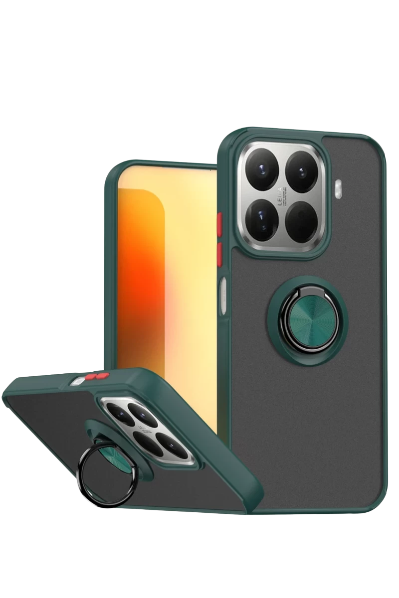 Xiaomi Mi 15T Pro Uyumlu Montreal Yüzüklü Silikon Kapak - Yeşil