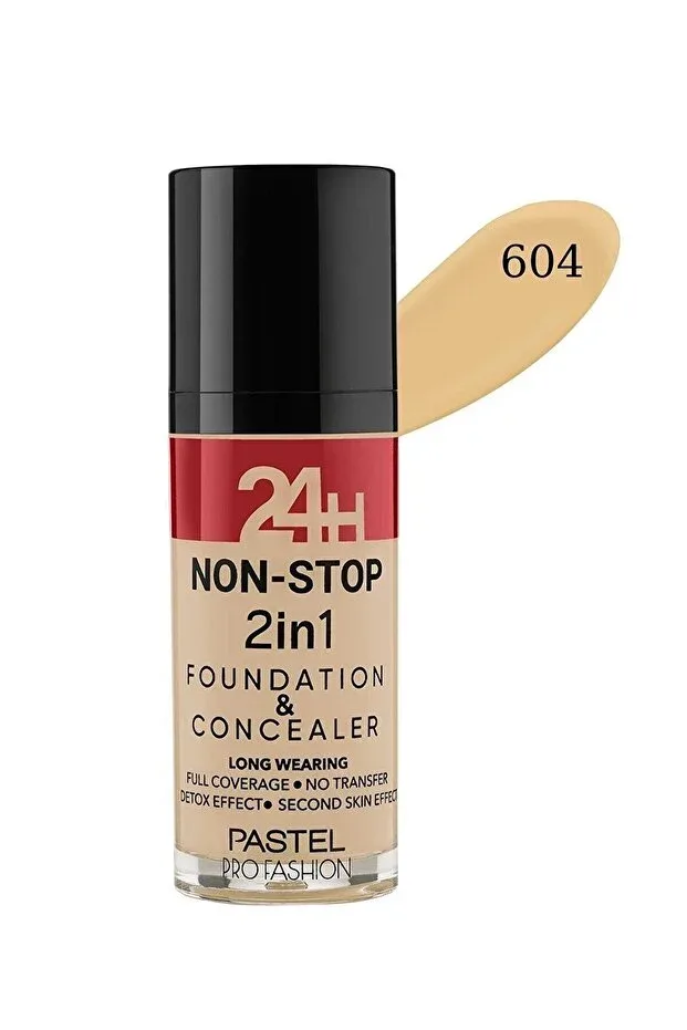24H Non Stop 2in1 Foundation &amp; Concealer - No: 604 Vanilla