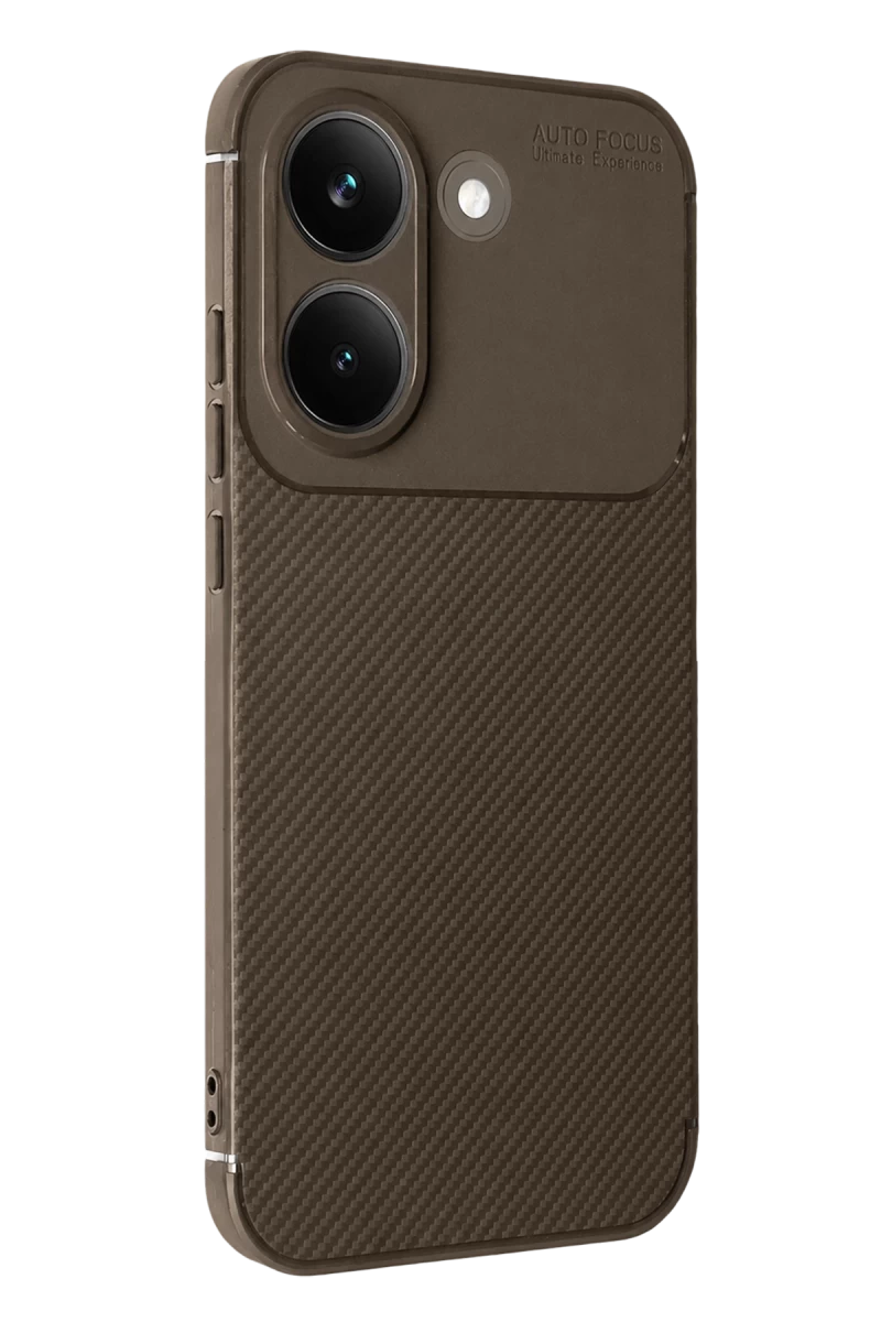 Xiaomi Poco X8 Pro Uyumlu Auto Focus Karbon Kapak - Kahverengi