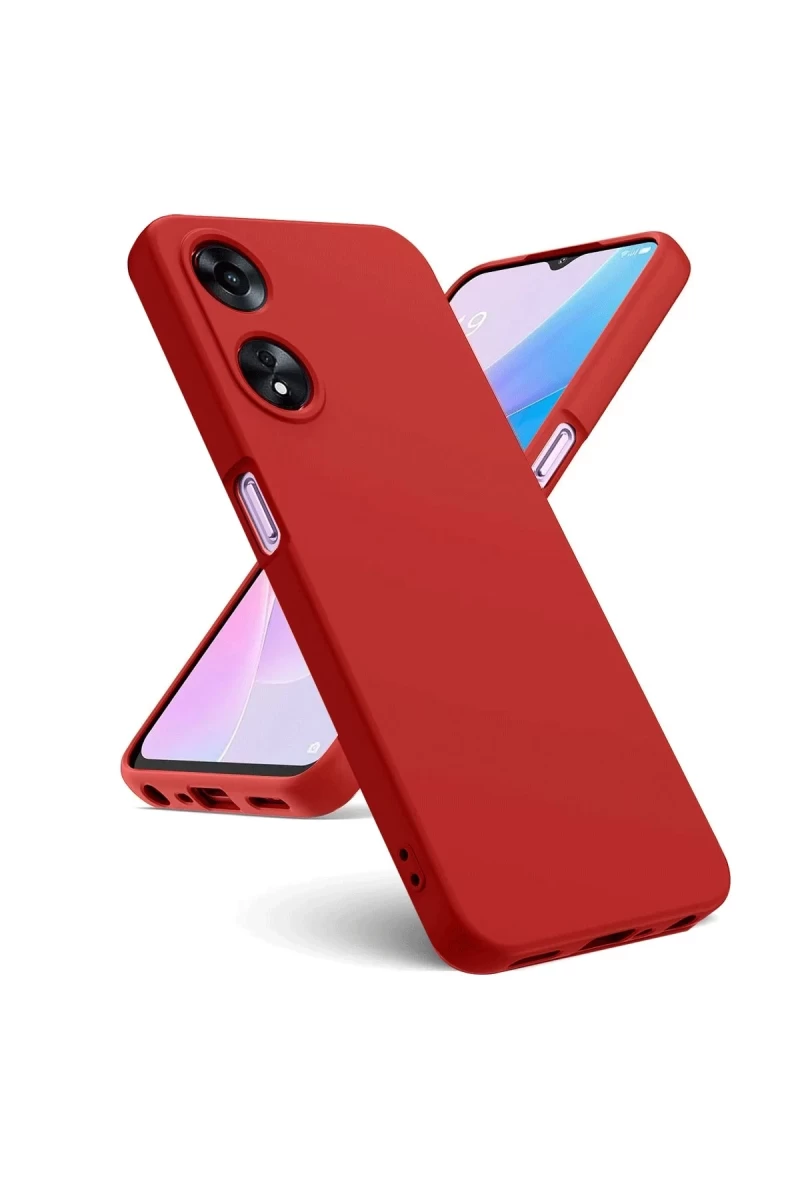 Oppo A38 Uyumlu Kılıf First Silikon - Kırmızı