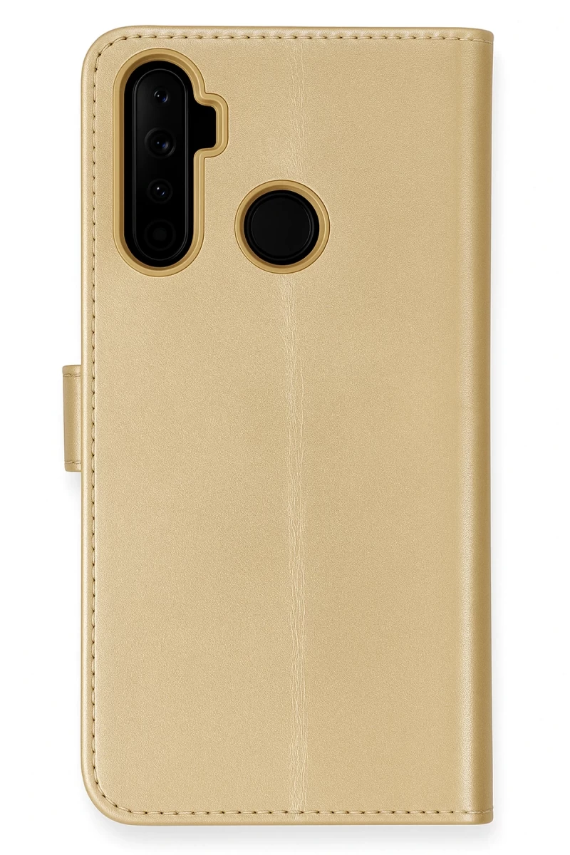 Realme 6i Uyumlu Kılıf Trend S Plus Kapaklı Kılıf - Gold