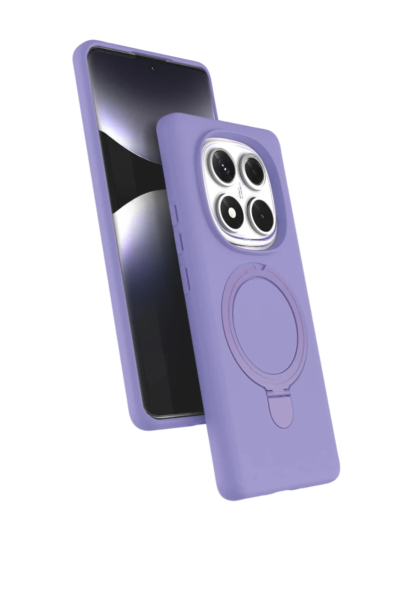 Xiaomi Redmi Note 14 Pro 5G Uyumlu Regal Magsafe Standlı Kapak - Lila
