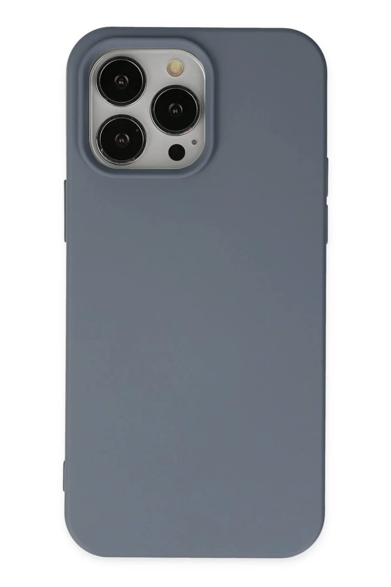 Apple iPhone 14 Pro Uyumlu Kılıf Nano içi Kadife Silikon - Gri