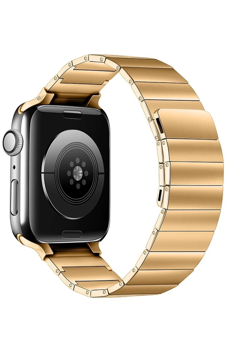 Apple Watch 38mm Uyumlu KR404 Huks Kordon - Gold
