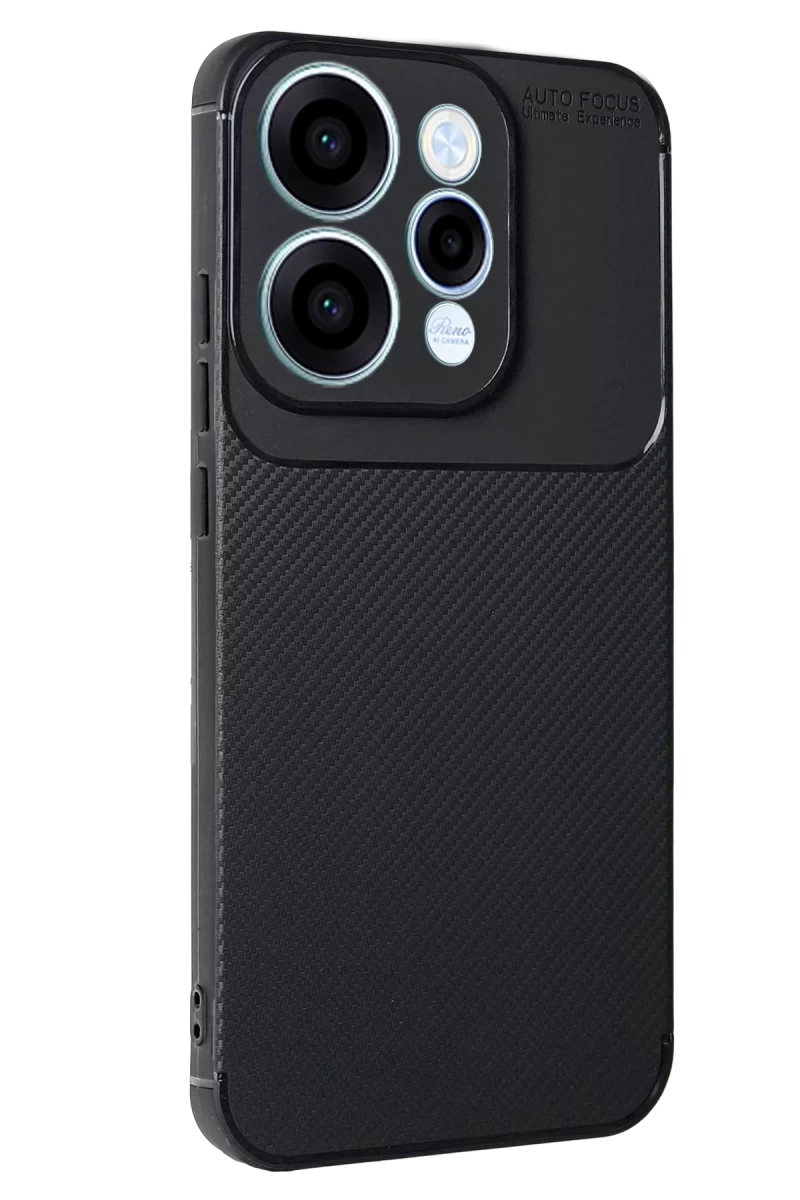 Oppo Reno 15 Uyumlu Auto Focus Karbon Kapak - Siyah