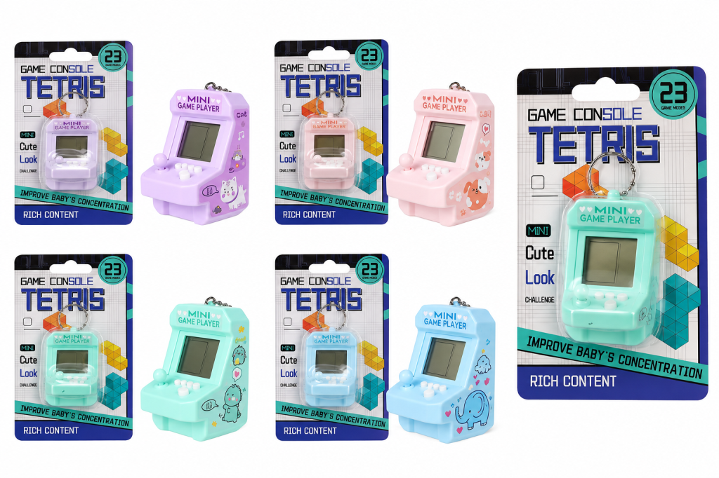 NessiWorld Oyun Konsolu 23 Oyun Modlu Tetris Anahtarlık (adet fiyatıdır)