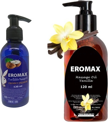 Eromax Hindistan Cevizi Aromalı Yenilebilen  Masaj Yağı + Çikolatalı Yenilebilir Masaj Yağı 2 Adet Set