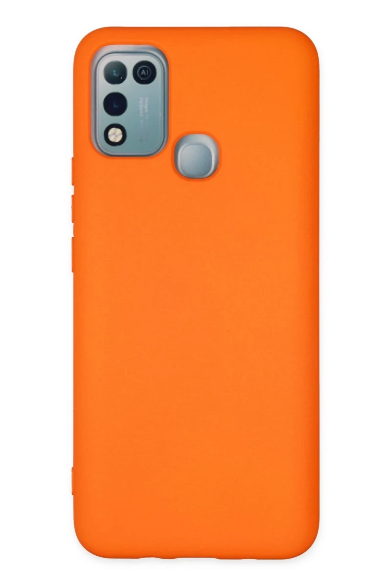 İnfinix Hot 10 Play Uyumlu Kılıf Nano içi Kadife Silikon - Turuncu