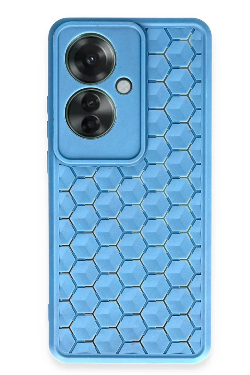 Oppo Reno 11F Uyumlu Kılıf Petek Silikon Kapak - Mavi