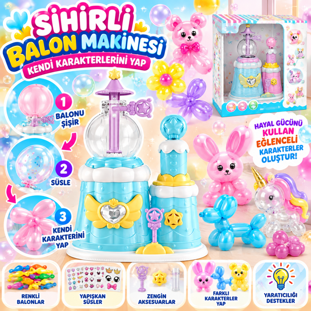 T339 SİHİRLİ BALON MAKİNESİ KENDİ KARAKTERLERİNİ YAP