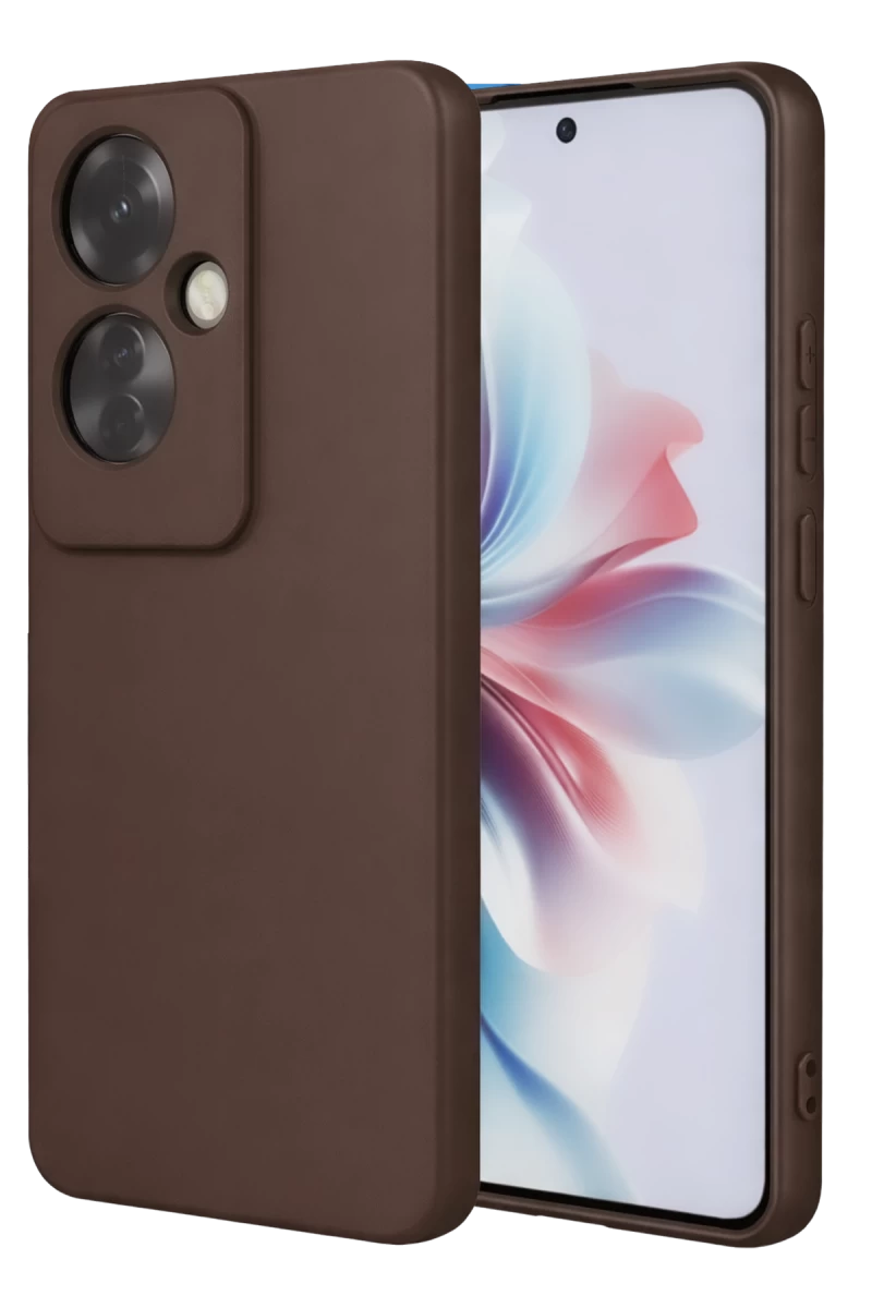 Oppo Reno 11F Uyumlu Kılıf First Silikon - Kahverengi