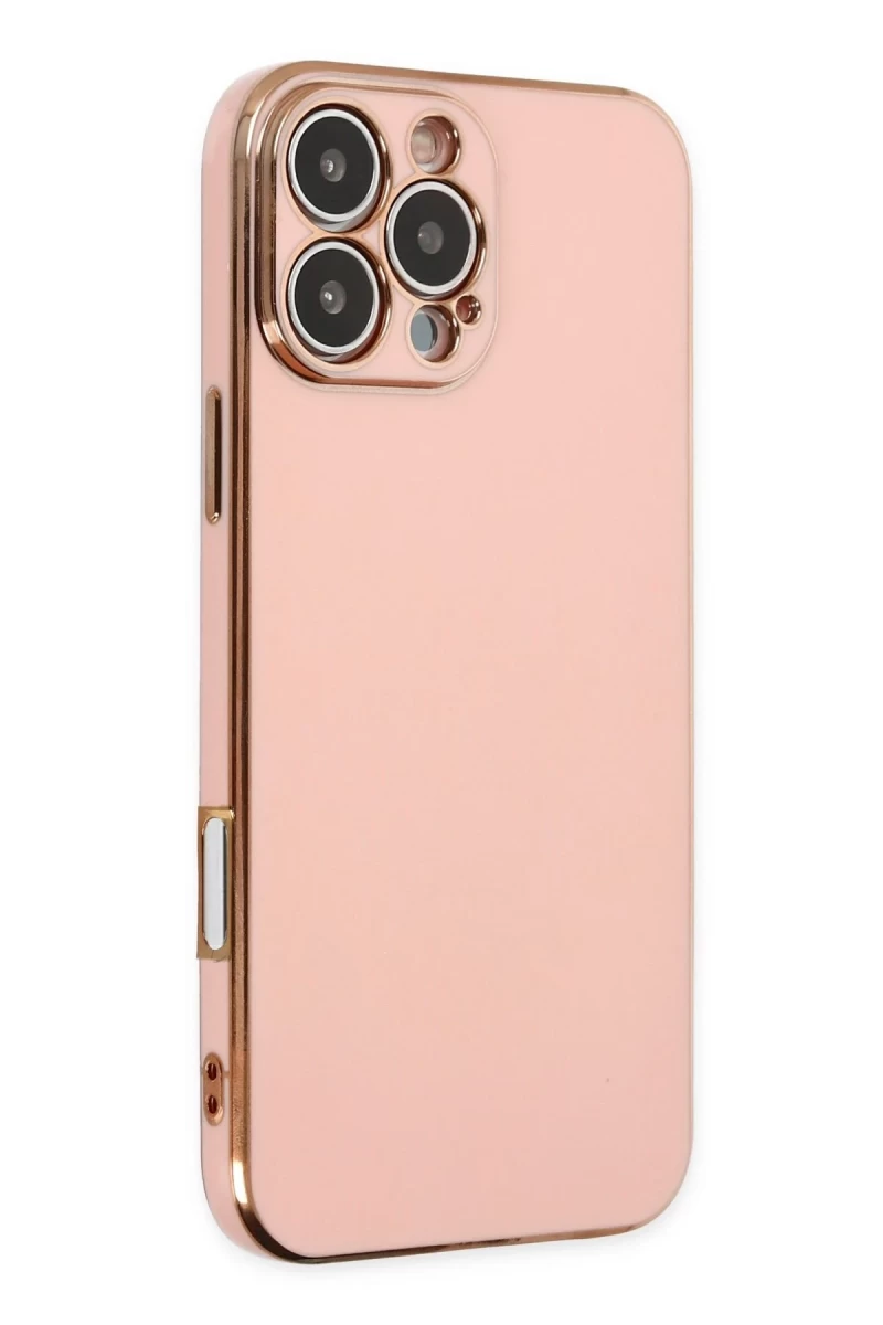 Apple iPhone 16 Pro Uyumlu Kılıf Volet Silikon - Pembe