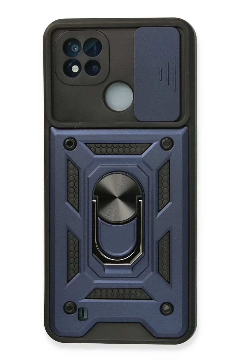 Realme C11 2021 Uyumlu Kılıf Pars Lens Yüzüklü Silikon - Lacivert