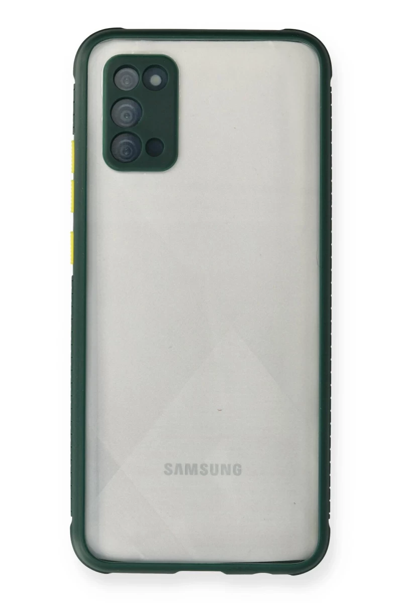 Samsung Galaxy A02S Uyumlu Kılıf Miami Şeffaf Silikon - Koyu Yeşil